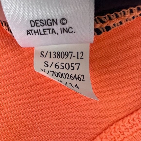 Athleta Running Wild Mix Crew Neck Shirt Small S Orange Blue Long Sleeve - Picture 10 of 12